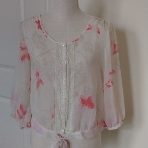 Bundle: 2 sheer tops XXI and Express - Picture 8 of 12